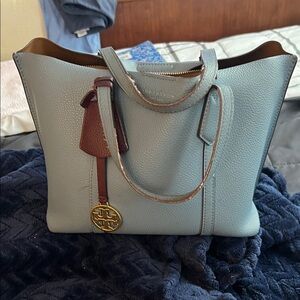 Tory Burch Light Blue Leather Totew/ dust bag